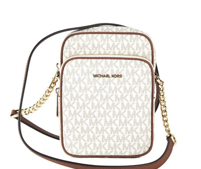 Michael Kors Jet Set Medium Vanilla PVC North South Chain Crossbody Handbag Michael Kors