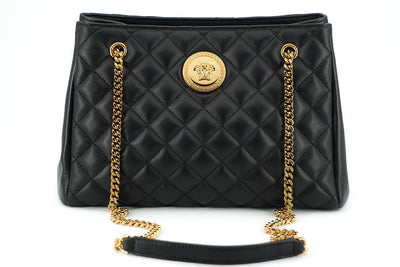 Versace Elegant Quilted Nappa Leather Tote Bag Versace
