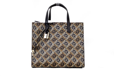 Marc Jacobs Mini Grind Signet Printed Leather Crossbody Tote Handbag Purse Marc Jacobs