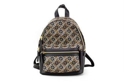 Marc Jacobs Signet Mini Black Logo Printed Leather Shoulder Backpack Bookbag Marc Jacobs