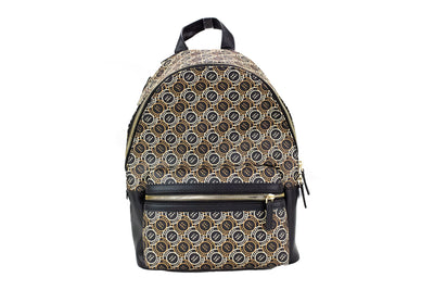 Marc Jacobs Signet Medium Black Logo Printed Leather Shoulder Backpack Bookbag Marc Jacobs