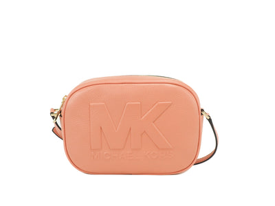 Michael Kors Jet Set Travel Medium Sherbert Leather Oval Camera Crossbody Bag Michael Kors