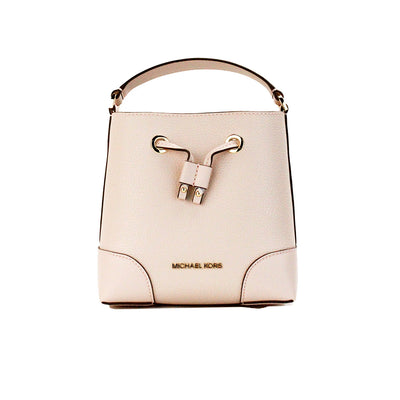 Michael Kors Mercer Small Powder Blush Pebble Leather Bucket Crossbody Bag Purse Michael Kors