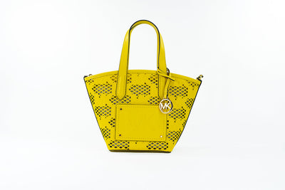 Michael Kors Kimber Small Daffodil Leather 2-in-1 Zip Tote Messenger Bag Purse Michael Kors