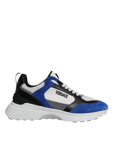 Versace Multicolor Canvas Quad Fabric Medusa Low Top Sneakers Shoes Versace