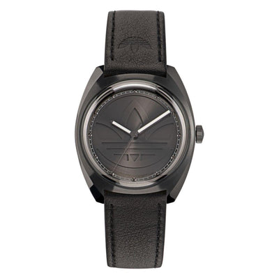 Adidas Black Leather Watch Adidas