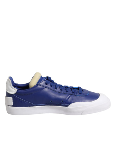 Nike White Blue Lace Up Low Top Drop-Type PRM Sneakers Shoes Nike