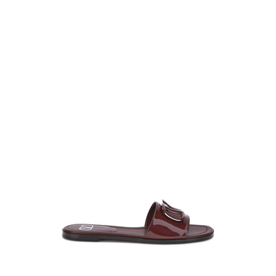 Valentino Garavani Patent leathe VLogo slide Sandals Valentino Garavani
