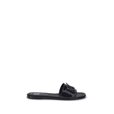 Valentino Garavani Patent leathe VLogo slide Sandals Valentino Garavani