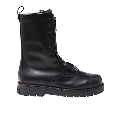 Valentino Garavani Combat Leather Boots Valentino Garavani