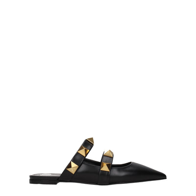 Valentino Garavani Black Leather Mules Valentino Garavani