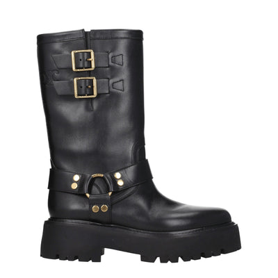 Celine Gold Leather Ankle Boots Celine
