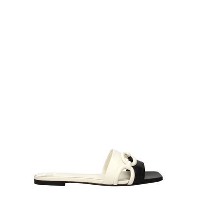 Valentino Garavani Black Leather Slippers Sandals Valentino Garavani