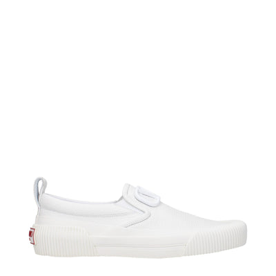 Valentino Garavani White Leather Slip-On Loafers Valentino Garavani