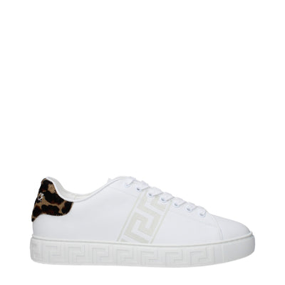 Versace White Leather Low Tops Versace