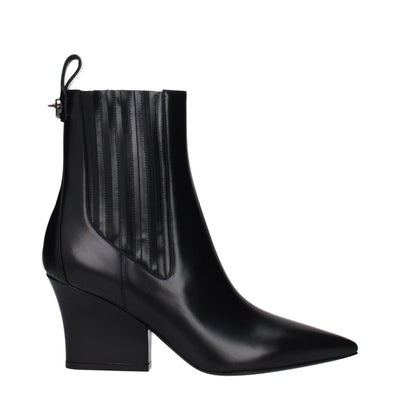Valentino Garavani Black Leather Ankle Boots Valentino Garavani