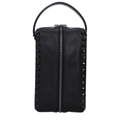 Valentino Garavani Black Leather Clutch Bags Valentino Garavani