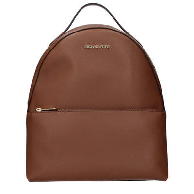 Michael Kors Brown Leather Backpacks Michael Kors