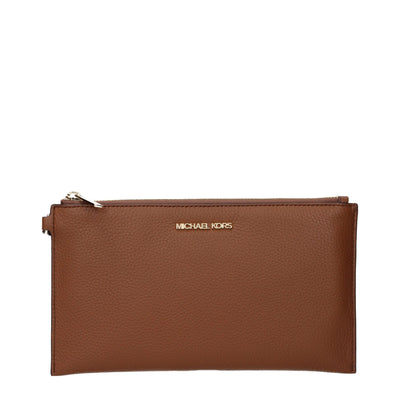 Michael Kors Brown Leather Clutch Bags Michael Kors