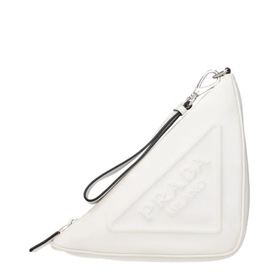 Prada White Leather Clutch Bags Prada