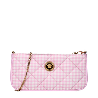 Versace Pink Fabric Shoulder Bags Versace