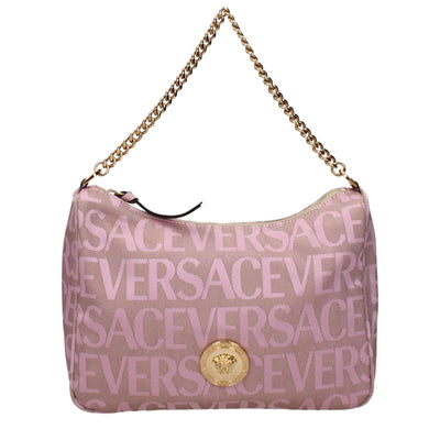 Versace Beige Fabric Handbags Versace