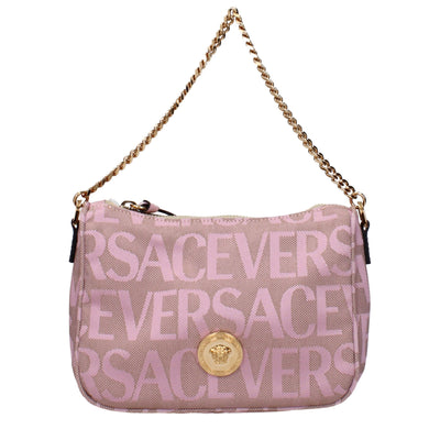 Versace Pink Fabric Handbags Versace