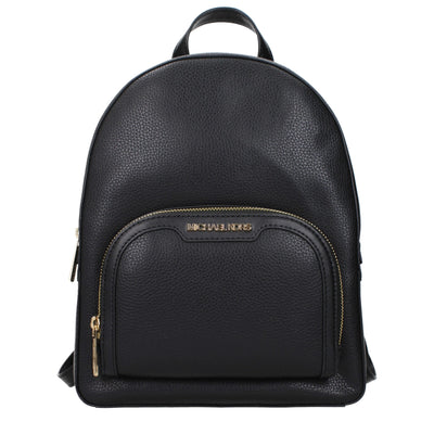 Michael Kors Black Leather Backpacks Michael Kors