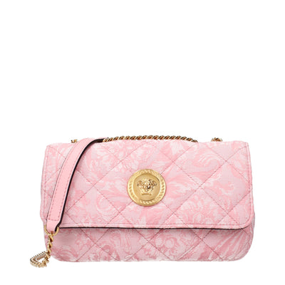Versace Pink Fabric Shoulder Bags Versace