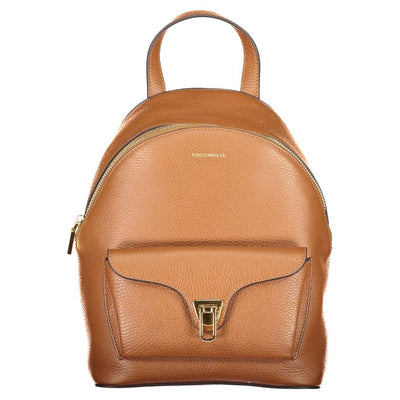 Coccinelle Brown Leather Women Backpack Coccinelle