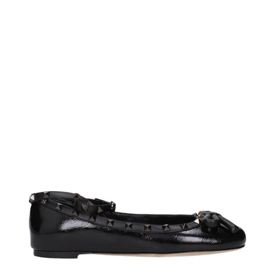 Valentino Garavani Black Leather Ballet Flats Valentino Garavani