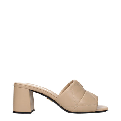 Prada Beige Leather Slippers Sandals Prada