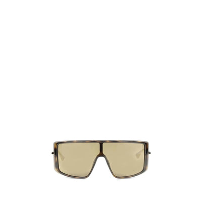 Alexander McQueen Havana T-Bar Visor Sunglasses Alexander McQueen