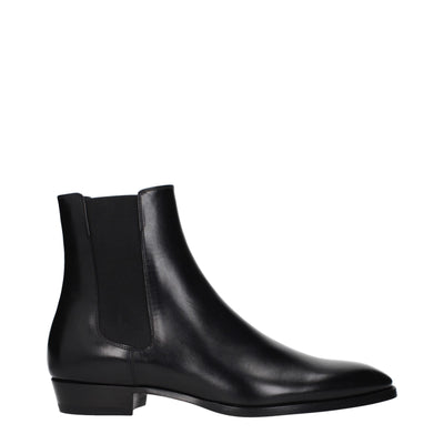 Celine Black Leather Ankle Boots Celine