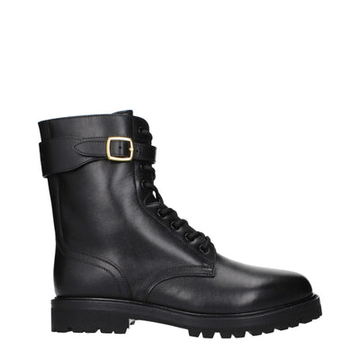 Celine Black Leather Ankle Boots Celine