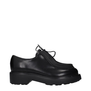 Prada Black Leather Oxfords And Derbies Prada