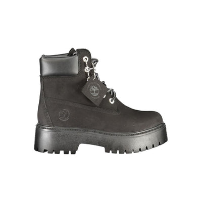 Timberland Black Leather Women Boot Timberland